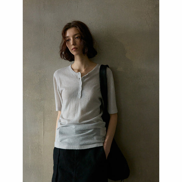 Elegant Solid-color Soft Jersey Women Top